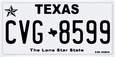 TX license plate CVG8599