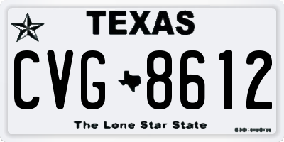 TX license plate CVG8612