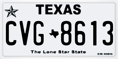 TX license plate CVG8613