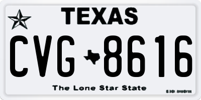 TX license plate CVG8616