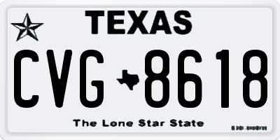 TX license plate CVG8618