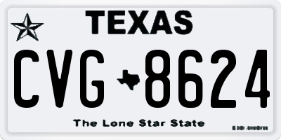 TX license plate CVG8624