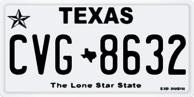 TX license plate CVG8632