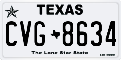 TX license plate CVG8634