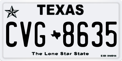 TX license plate CVG8635