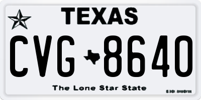 TX license plate CVG8640