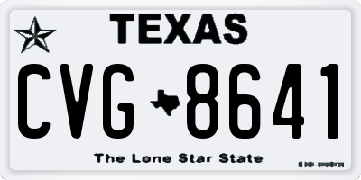 TX license plate CVG8641