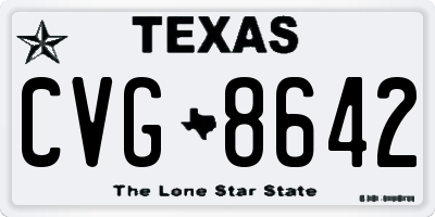 TX license plate CVG8642