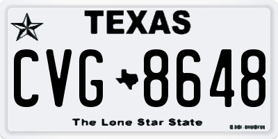TX license plate CVG8648