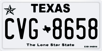 TX license plate CVG8658