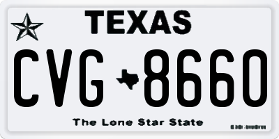 TX license plate CVG8660