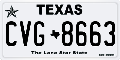 TX license plate CVG8663