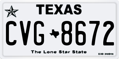 TX license plate CVG8672