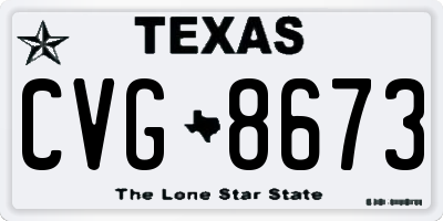 TX license plate CVG8673