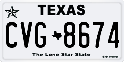 TX license plate CVG8674