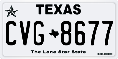 TX license plate CVG8677