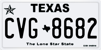 TX license plate CVG8682