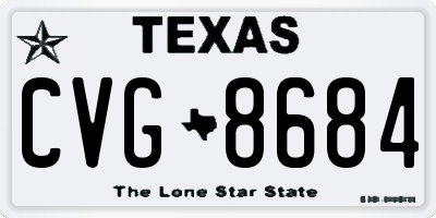 TX license plate CVG8684