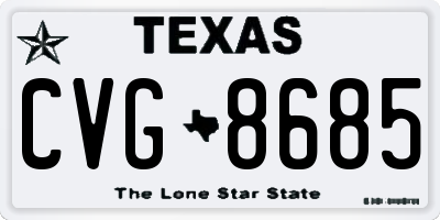TX license plate CVG8685
