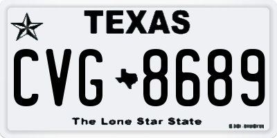 TX license plate CVG8689