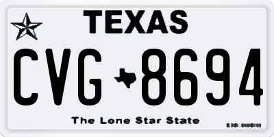 TX license plate CVG8694