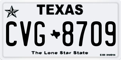 TX license plate CVG8709
