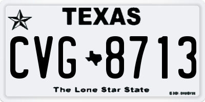 TX license plate CVG8713