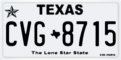 TX license plate CVG8715