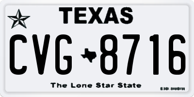 TX license plate CVG8716