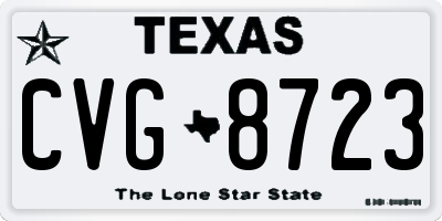 TX license plate CVG8723