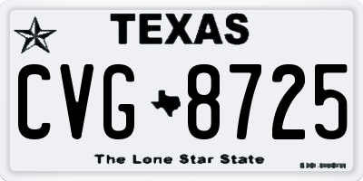 TX license plate CVG8725