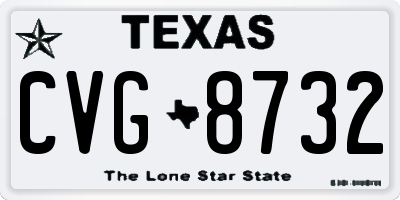 TX license plate CVG8732