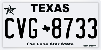 TX license plate CVG8733