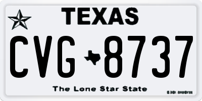 TX license plate CVG8737