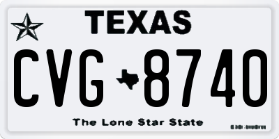 TX license plate CVG8740