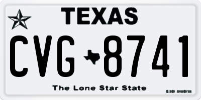TX license plate CVG8741