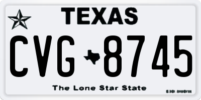 TX license plate CVG8745