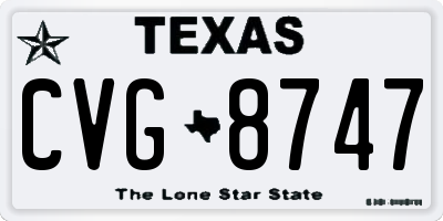 TX license plate CVG8747