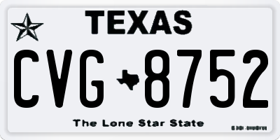 TX license plate CVG8752