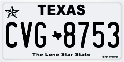 TX license plate CVG8753
