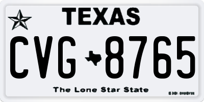 TX license plate CVG8765