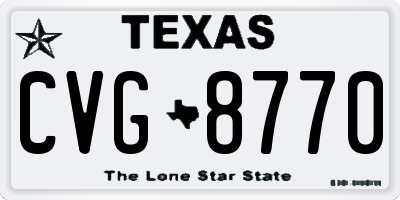 TX license plate CVG8770