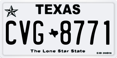 TX license plate CVG8771