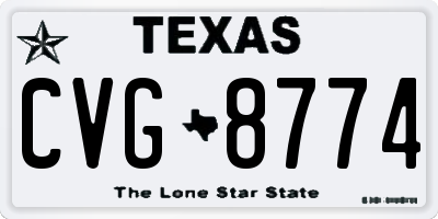 TX license plate CVG8774