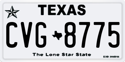 TX license plate CVG8775