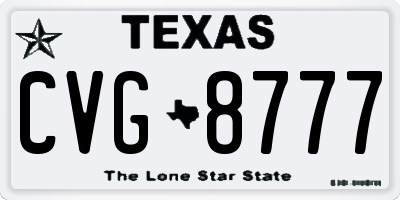 TX license plate CVG8777