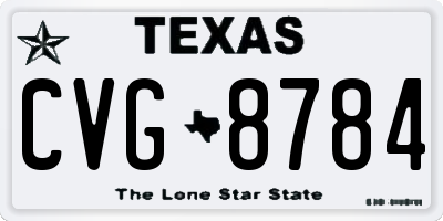 TX license plate CVG8784