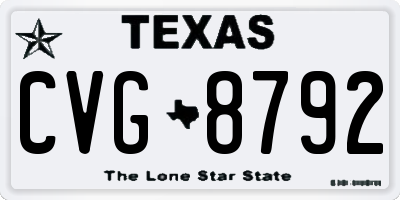TX license plate CVG8792