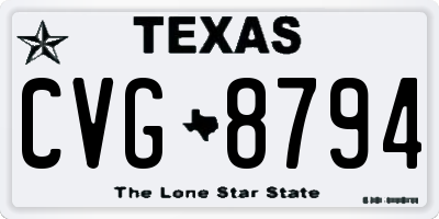 TX license plate CVG8794