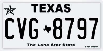 TX license plate CVG8797
